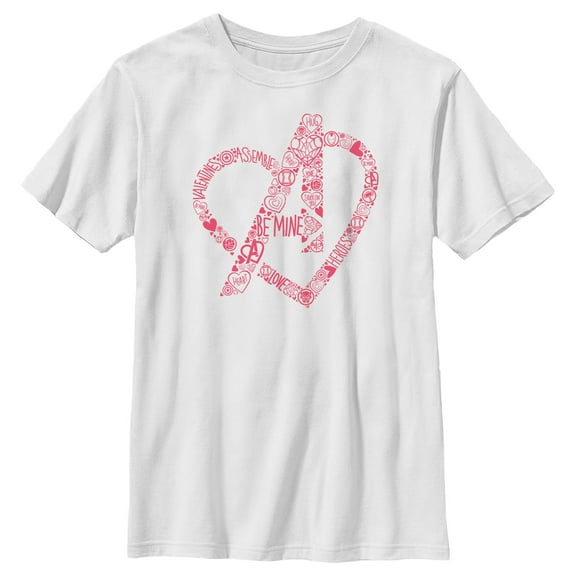Boy's Marvel Avengers Be Mine Graphic Tee White Small