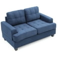 thumbnail image 3 of Passion Furniture Home Cushioned Tufted Couch Modern Conversation Furniture Sandridge 58 in. Sofa - Navy Blue, 3 of 5
