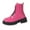 Hot Pink Middle Mid Calf Boots, variant on Mid-Calf Boots Women's Fashion Casual Lace-Up Solid Color Thick Heel Versatile Trendy Fall Winter Shoes