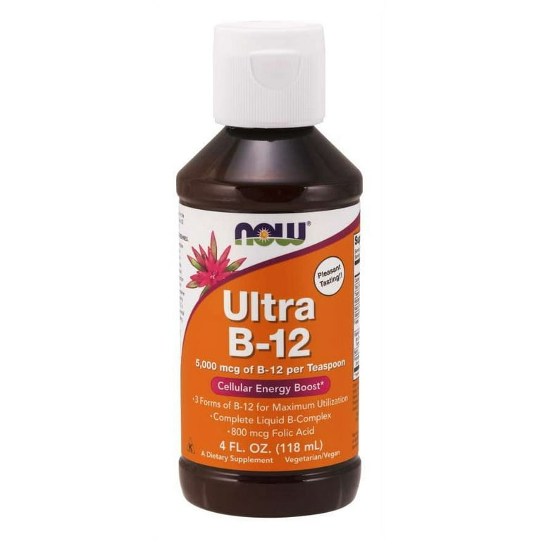 NOW Foods Ultra B-12 Liquid, fl oz, Pack of 2, Supports Energy