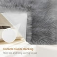 thumbnail image 6 of YJ.GWL Fluffy Faux Sheepskin Plush Area Rug Soft Fuzzy Rugs Floor Carpet for Bedroom Living Room,2'x4',Gray, 6 of 7