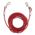 thumbnail image 1 of Dog Tie Out Cable Steel Wire Double Head Bite Resistant Outdoor Camping Dog Leash for Small Medium Large Dogs Red 6mmx3 Meters / 0.24inx9.8ft, 1 of 1