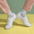 thumbnail image 2 of Men's Polka Dots Dress Crew Fashion Casual Socks, White/Black, 10-13 - 1 Pair, 2 of 7