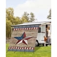 thumbnail image 4 of 4th of July RV Awning Sun Shade Screen 9'X7' Patriotic Stars Mesh Sunscreen Red White and Blue Wood Grain Awning Shade Screen with Zipper UV Blocker Completed Kits for RV Motorhome Camper, 4 of 7
