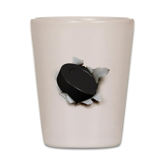 CafePress - Hockey Burster - White Shot Glass, Unique and Funny Shot Glass