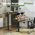 thumbnail image 7 of Homall 55" Wide Home Office Electric Height Adjustable Standing Desk Lifting Range 28~46" Computer Desk with Monitor Stand,Brown, 7 of 7