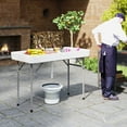 thumbnail image 2 of Costway 4 Foot Ice Cooler Folding Table Outdoor Portable Ice Bin Table with Large Sink, 2 of 10