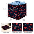 thumbnail image 3 of Electrocardiogram Foldable Storage Bins with Handle, 10.8"x10.5"x10.6", Large Capacity Cube Organizer Storage Baskets Bin, 3 of 6