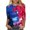 Red tops for women, variant on Baikeli Womens Summer Tops Trendy Women's Independence Day Fashion Printed Round Neck 3/4 Sleeve T-Shirt Top 3/4 Sleeve Dress for Women