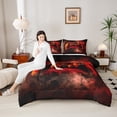 thumbnail image 4 of Castle Fairy Children Gradient Video Game Twin Comforter Sets,Black Red Ombre Bedding Set, 4 of 7