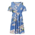 thumbnail image 5 of Lilgiuy Women Casual Fashion Short Sleeve Off Shoulder Ruffle Dress Performance Active Dance Dress, 5 of 5