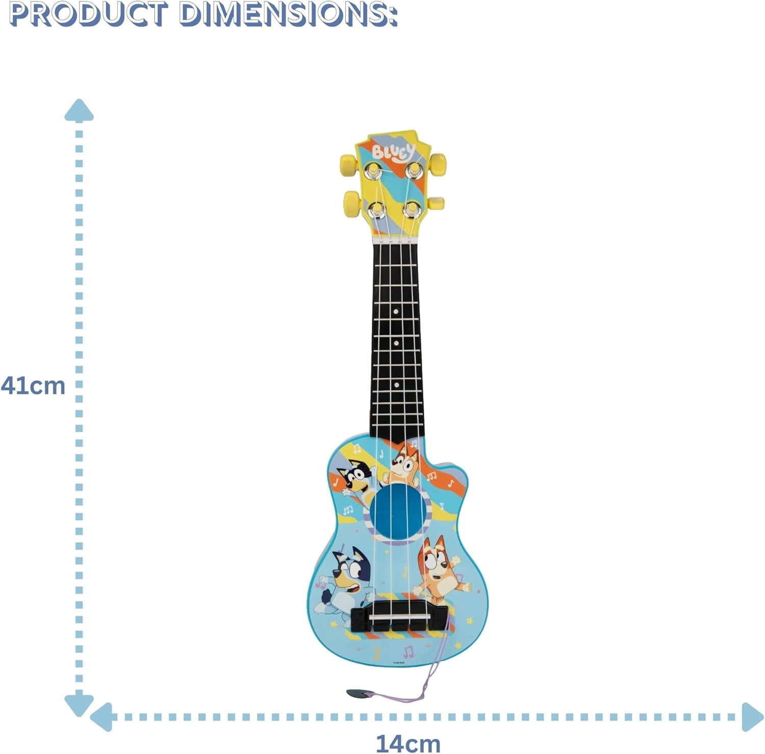 Bluey My First Guitar Kids Beginner Acoustic Ukulele with 4 Nylon Strings