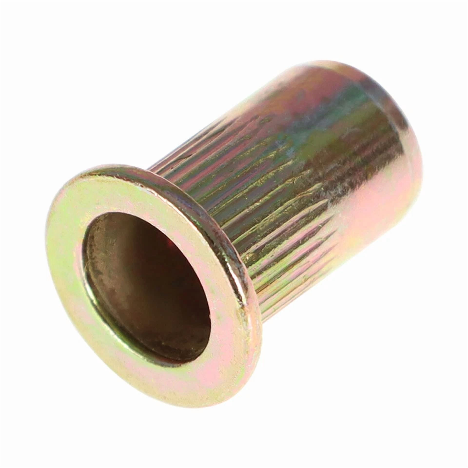 CIRCLE- 100 Pcs M6 Metric Carbon Steel Rivet Nut Flat Head Threaded Insert Nutsert Us