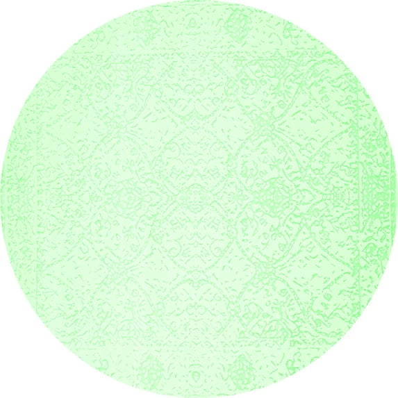 Ahgly Company Indoor Round Solid Green Modern Area Rugs, 6' Round