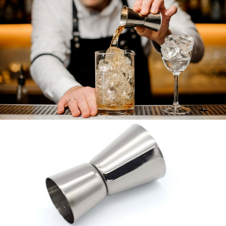 Stainless Steel Cocktail Shaker Measure Cup rink Spirit Measure Jigger,  Kitchen Bar Tools, 15 ml, 30ml