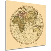 HISTORIX 1786 Old World Eastern Hemisphere Vintage Map Poster Wall Art Print, 16 x 16 Inch