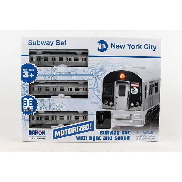 Nueva York MTA Ciudad de Nueva York 3 Pc. Tren a batería con vía, 39 "X 25" New York MTA New York MTA