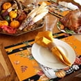 thumbnail image 6 of Fall Placemats Set of 6 Sunflower Pumpkin Vase Place Mats Thanksgiving Placemat Cotton Maple Leaves Black Table Mats for Dining Kitchen Table Holiday Dinner Party Home Fall Decorations 13x19 Inch, 6 of 8