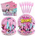 thumbnail image 1 of Set de artículos de fiesta Grencian Spider Pink Girl para 24 personas, 1 of 7