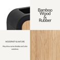 thumbnail image 6 of Modern Toothbrush Holder Black Rubber and Bamboo, 6 of 8