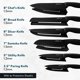 thumbnail image 3 of Juego de cuchillos de cocina Home Hero de acero inoxidable con alto contenido de carbono, 12 piezas, 3 of 8