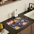 thumbnail image 5 of Yayeee Drying Mat for Kitchen Counter Dishes Microfiber Coffee Decorative Pad, Red Floral Flamingo, 5 of 9