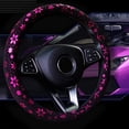 thumbnail image 1 of Funda para volante de coche con diseño de copo de nieve brillante, 4 colores, antideslizante, linda para mujeres de 15 pulgadas, color rosa, 1 of 3