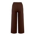 thumbnail image 5 of WULMLEO Linen Pants Women Spring Summer Dressy Casual High Waisted Drawstring Pant Cotton Straight Leg Lounge Trousers Coffee XL, 5 of 7
