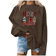 thumbnail image 5 of Qiopertar Blouse de Noël pour Femmes Mode Automne Imprimée Manches Longues Col Rond Pull Décontracté Offres de la Semaine Liquidation à Moins de 5$ jusqu'à 90 % de Réduction, 5 of 5