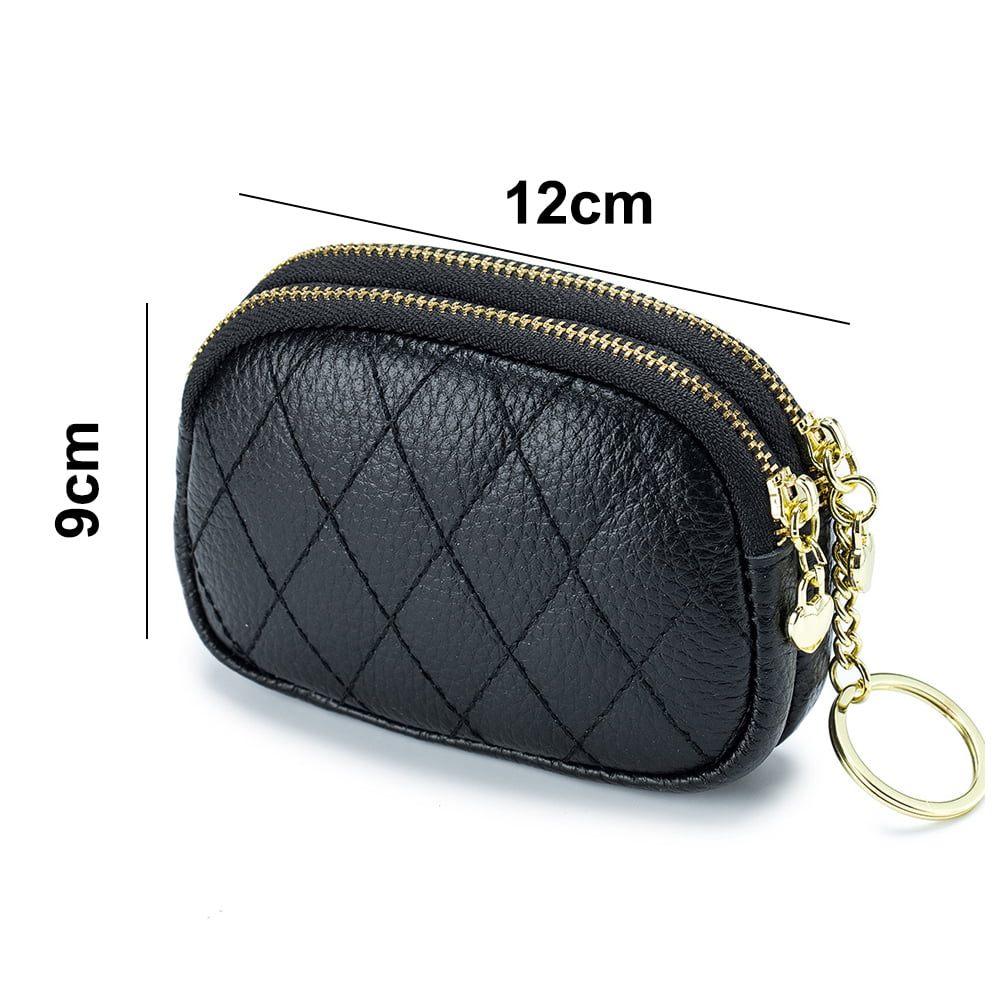  Women's Genuine Leather Coin Purse Mini Pouch Change Wallet with  Keychain,black : Clothing, Shoes & Jewelry