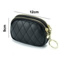 thumbnail image 2 of Titular de la tarjeta de crédito RFID para mujer pequeña cartera de cuero con cremallera con llavero extraíble, 2 of 5