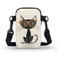 thumbnail image 2 of HELLHERO Crossbody Small Crossbody Bags Cartoon Cat Glasses 4.33x1.97x7.09 with Adjustable Strap Women for Travel Lightweight, 2 of 7