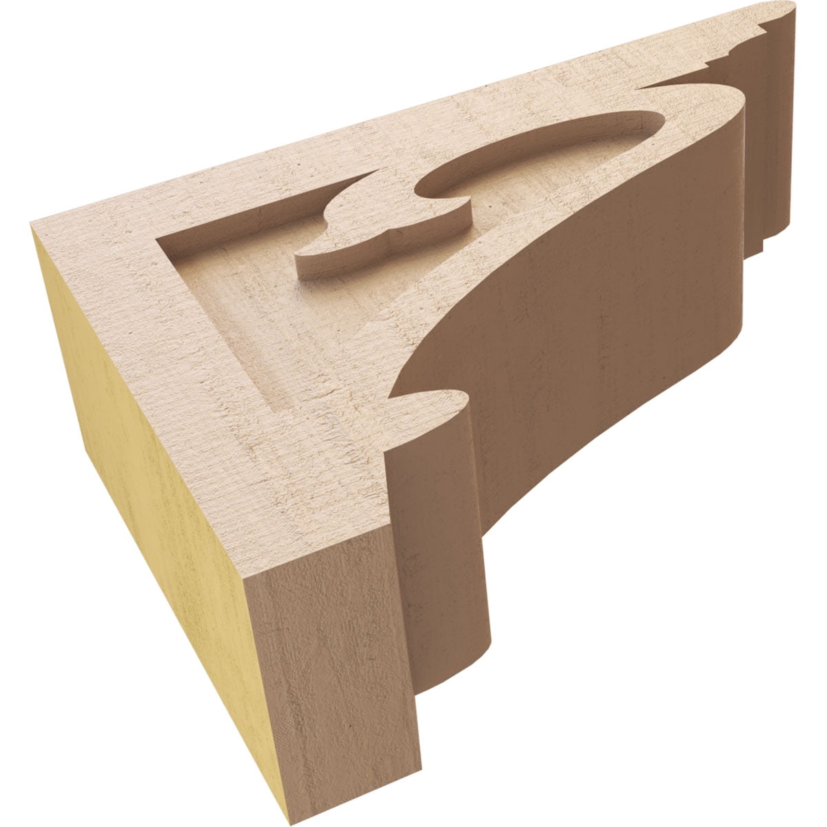5"W x 15"D x 10"H Classic Mayflower Rough Cedar Woodgrain TimberThane Corbel, Primed Tan