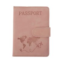 Unique Bargains 1 Pc Passport Holder Magnetic Clasp Design Passport Sleeve Pink