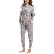 Splendid Ladies' 2-piece Lounge Pajama Set (Gray, Large)