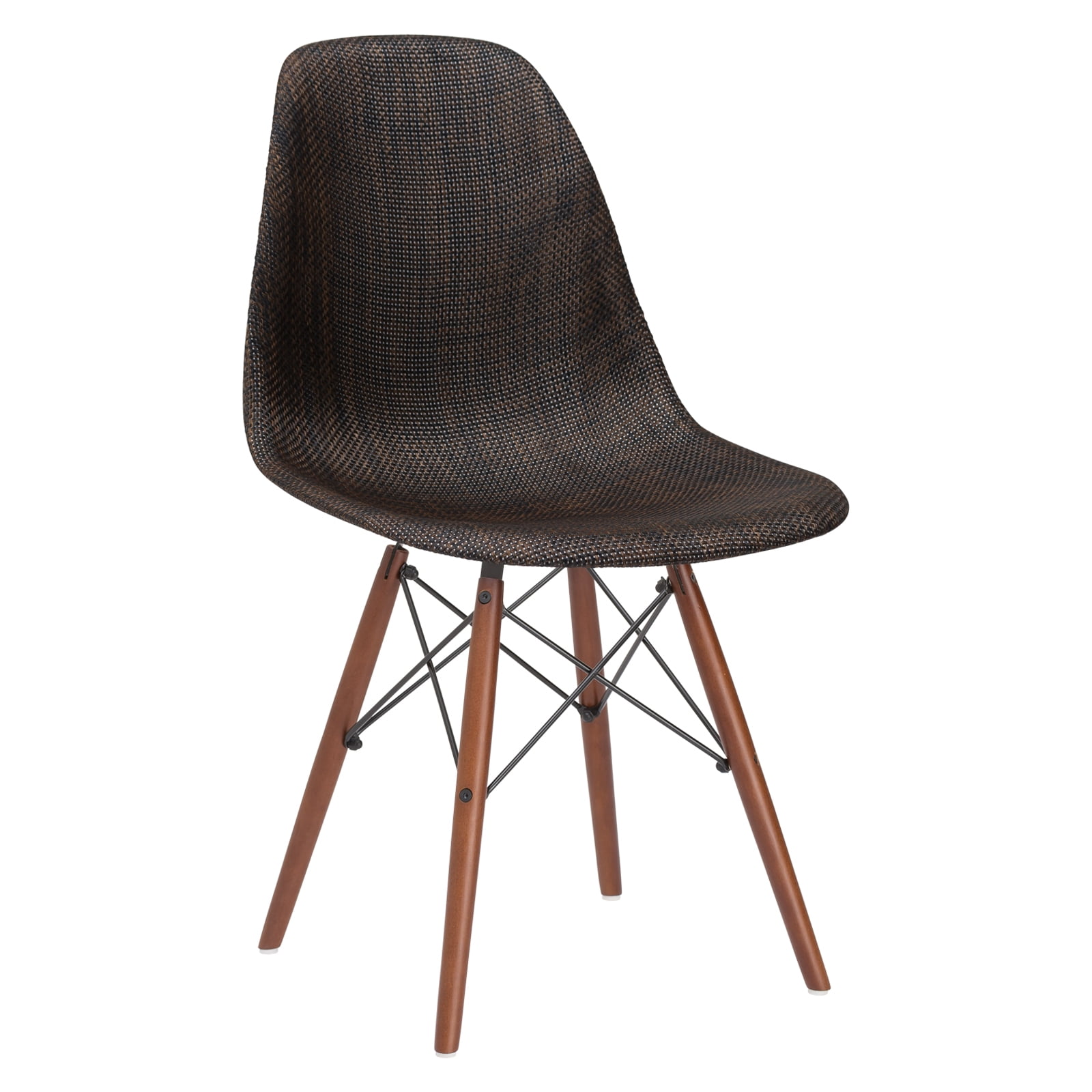 Poly And Bark Woven Vortex Dining Chair With Walnut Legs In Coco Poly And Bark Woven Vortex Dining Chair With Walnut Legs In Coco Com