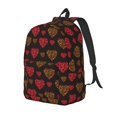 thumbnail image 1 of Disketp Gold Glitter Heart print Canvas Backpack Lightweight Travel Daypack Student Rucksack Laptop Backpack-, 1 of 5