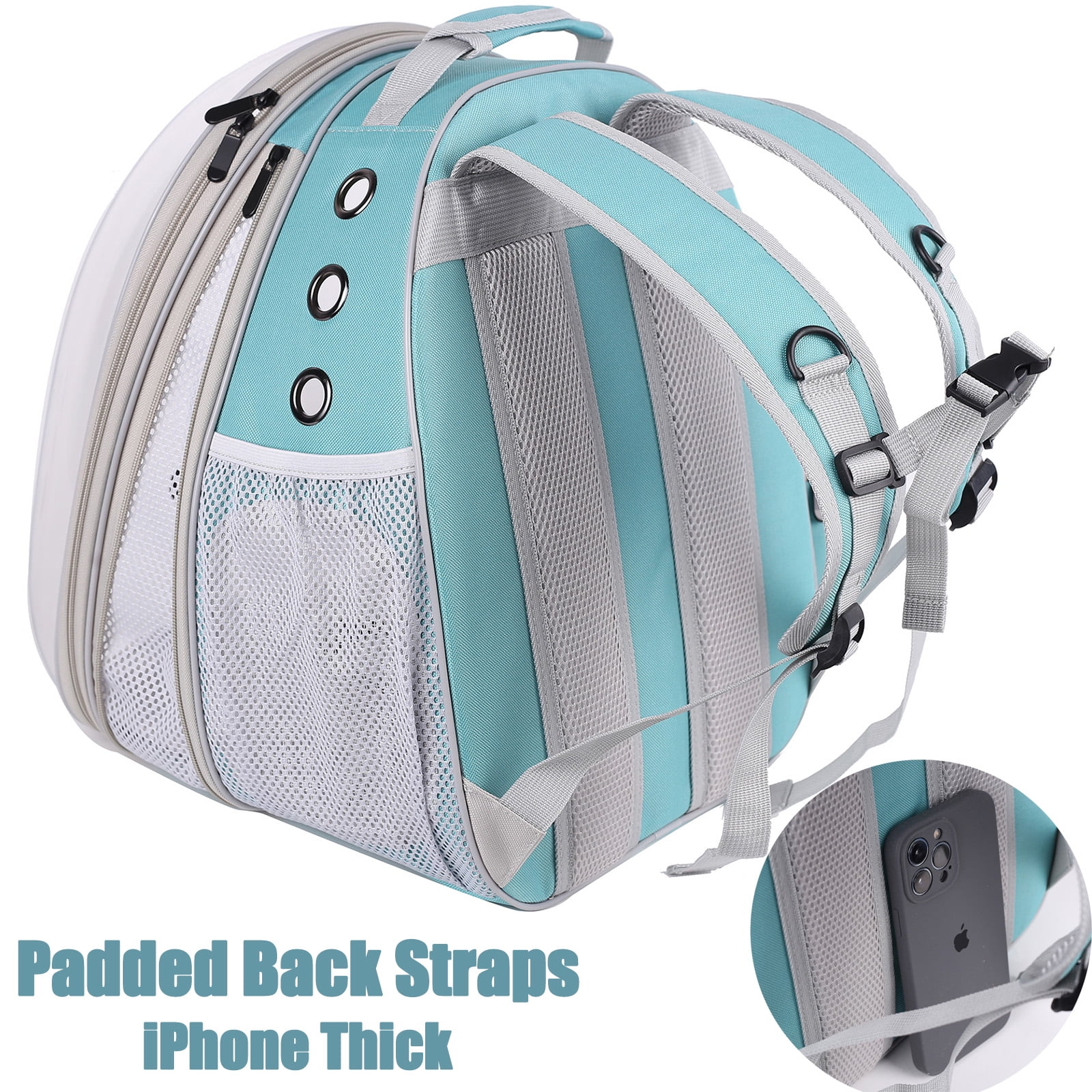 Halinfer Front Expandable Cat Backpack, Fit up to 20 lbs, Space Capsule Clear Bubble Window Pet Carrier Backpack for Large Fat Cat and puppy.