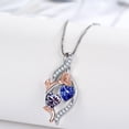 thumbnail image 6 of Taioiat Double Birthstone Necklaces for Women 18K Gold Plated Birthstone Rose Flower Jewelry Anniversary Valentines Day Mother's Day Birthday Gifts for Her Wife Girlfriend Mom, 6 of 7