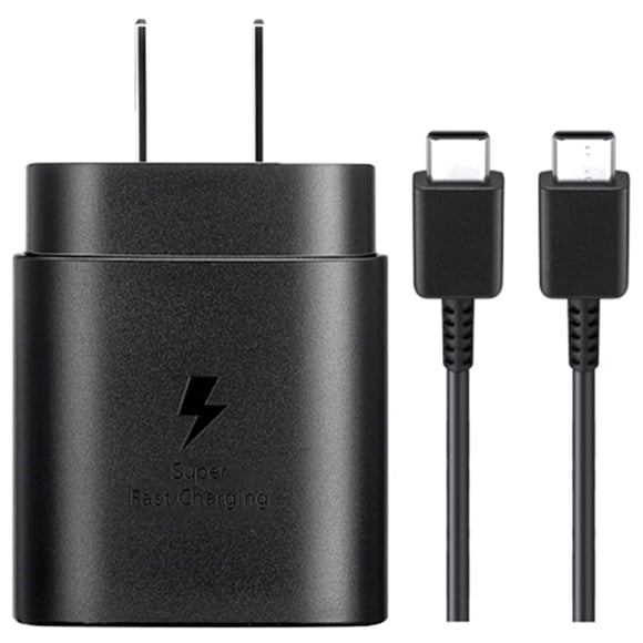 1 conjunto de teléfono Fast Carger Fast 25W Tipo C Cargador de teléfono móvil Compatible con Samsung (enchufe de EE. UU.)