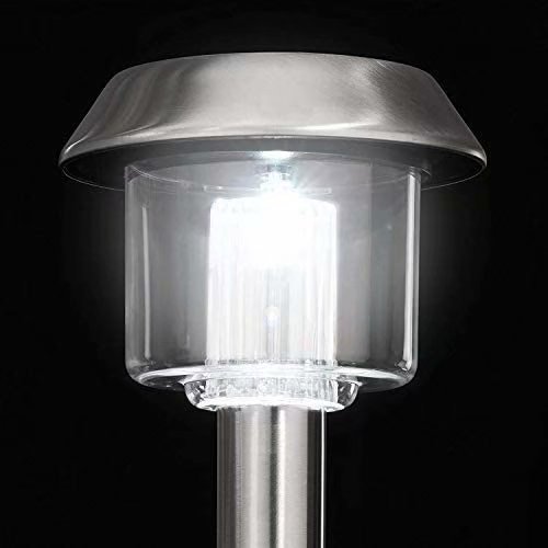 Luz solar para jardín al aire libre Destacada 4pcs Luz solar para jardín Camino solar para caminar Camino para jardín - Plata, Actualización LingWen 8390605741852