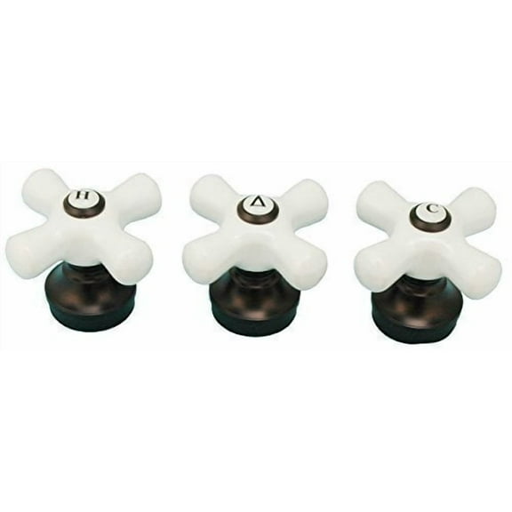 Porcelain Handle (3 Pieces) Fits Price Pfister Shower Faucet Oil Rubbed Bronz...