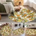thumbnail image 5 of Round Rug 5Ft Washable Non-Slip, Orange Lemons Circle Area Rugs for Living Room Bedroom, Summer Botanical Farmhouse Vintage Art Rustic Indoor Floor Mats Carpet Runner for Home Decor Aesthetic, 5 of 8