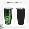 thumbnail image 4 of Juego de tres piezas de taza térmica portátil de acero inoxidable con pajita y aislamiento de 20 oz para el mes de concientización sobre la salud mental, 4 of 7
