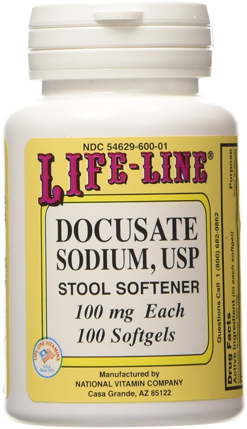 lifeline docusate sodium usp 100mg, 100ea