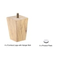 thumbnail image 3 of Unique Bargains Furniture Legs 3 Inch(80mm) Set of 4 Square Solid Wood Couch Legs, 3 of 5