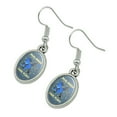 thumbnail image 2 of Real Dinos Have Fluff Raptor Dinosaur Novelty Dangling Drop Oval Charm Earrings, 2 of 3