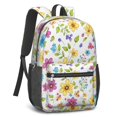 thumbnail image 2 of Pioneer Flower Floral Print Pattern 17" School Backpacks for Teens,Waterproof Oxford Fabric,S-Shape Padded Straps for School,Travel,Hiking,Camping, 2 of 5