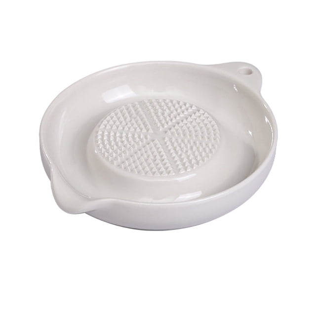 MOPOOR Advanced Ceramic Grater Plate for Garlic Onion Cheese Vegetables and Fruits In Kitchen White Ceramics Grater Plate for Kitchen