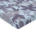 thumbnail image 4 of Ambesonne Floral Boho Fitted Sheet, Art of Simple Flowers, King Size, Dark Indigo Pale Blue, 4 of 5